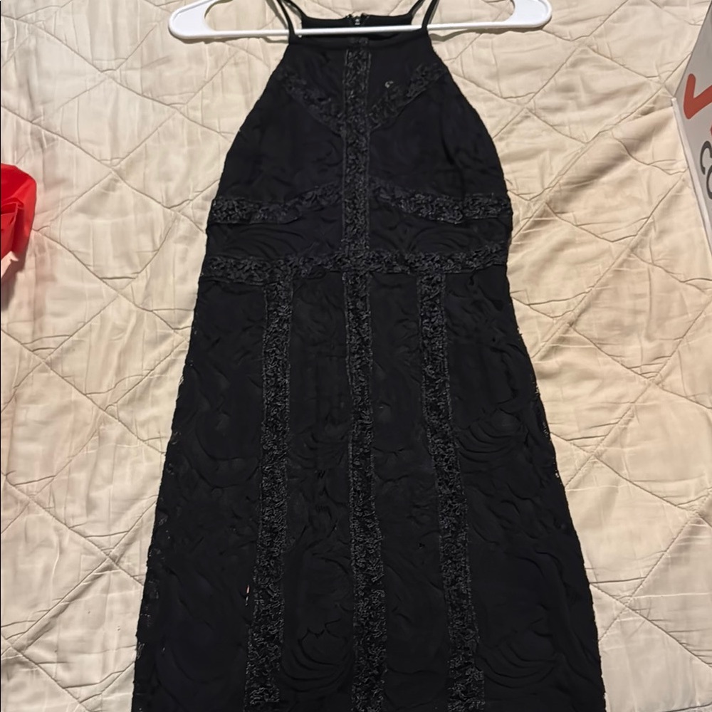 Forever 21 Black Halter Sheath Midi Dress